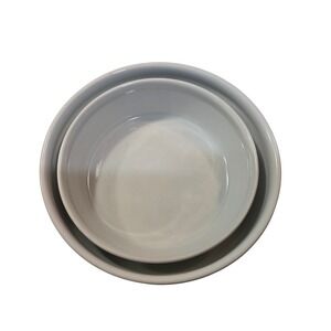 Arabia of Finland White Ceramic Nesting Bowls Set of 2 circa 1949-1964